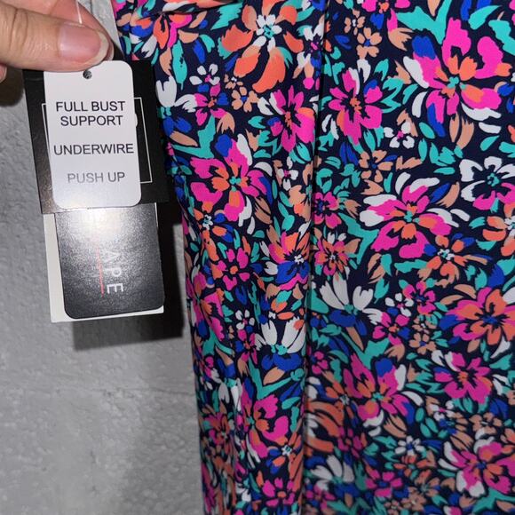 Island Escape Women's Gemini Printed Push-up Tankini Top, Navy multi, 14 - Picture 7 of 11